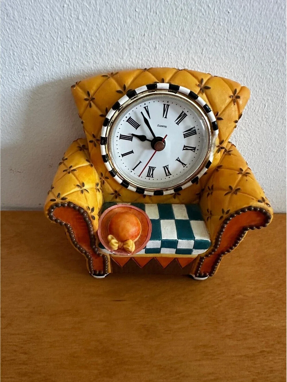 Milton and Louis Novelty Vintage Yellow Armchair Clock